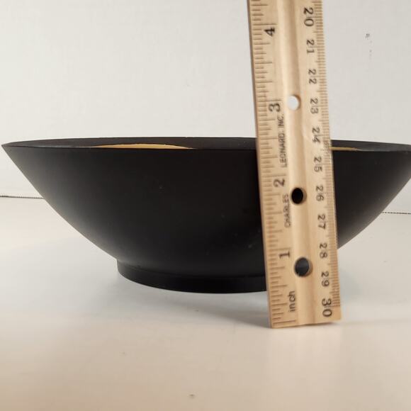 Fred Roberts Japan Mid Century Black Gold Bowl Triangle Dish Asian Symbols - Picture 3 of 10
